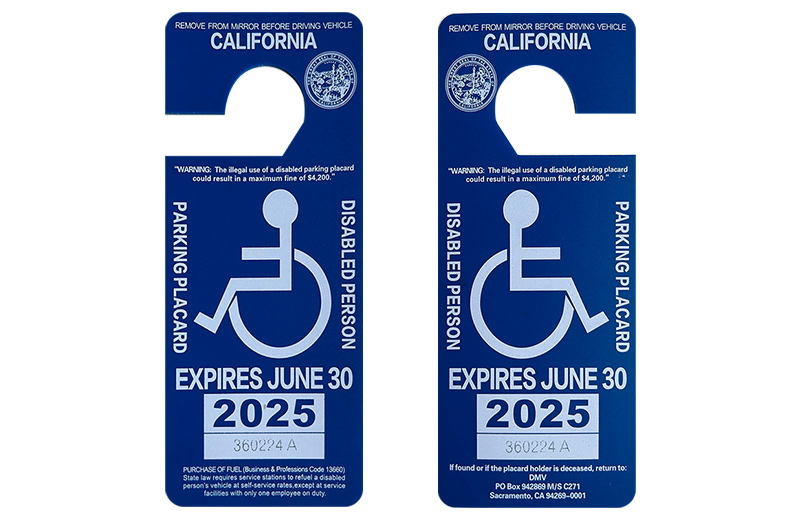 CA Disable Parking Placard